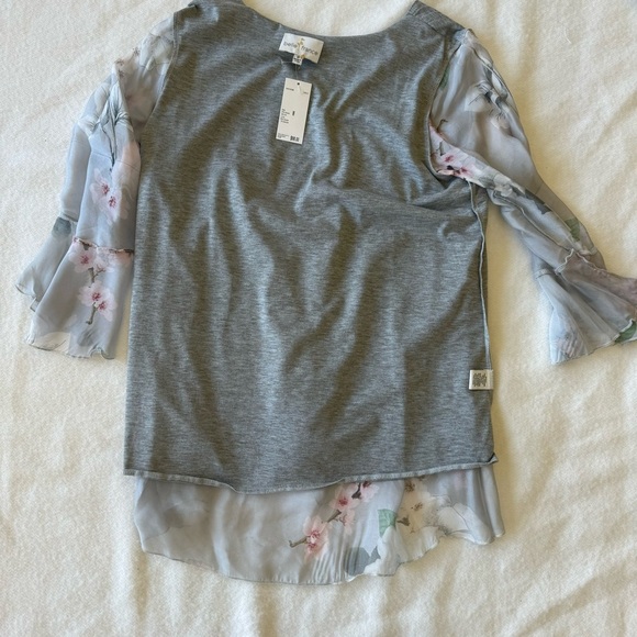 Belle France Silk Floral Print Tonic Top Size M - Picture 4 of 10
